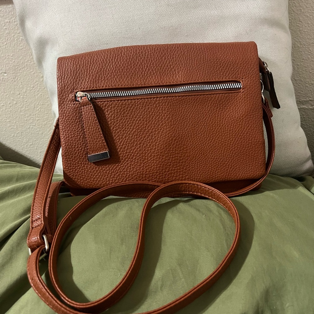 Small Brown Vegan Non-Leather Crossbody Bag